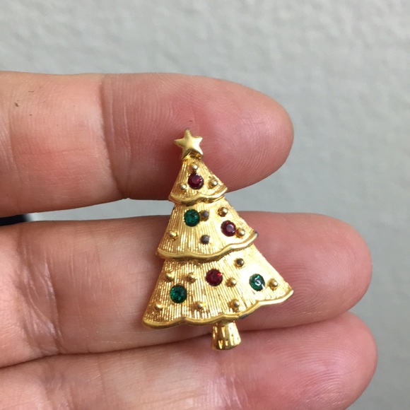 🖤JJ©️1988 Vtg Christmas tree 🎄 pin - Picture 8 of 9